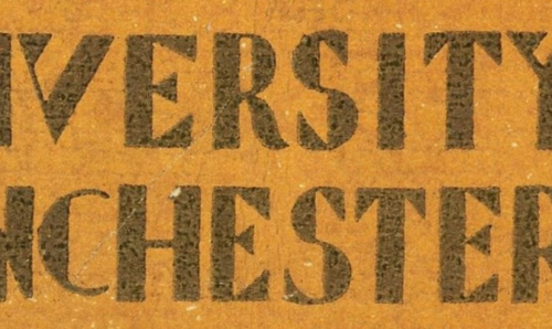 The University of Manchester in old-style lettering